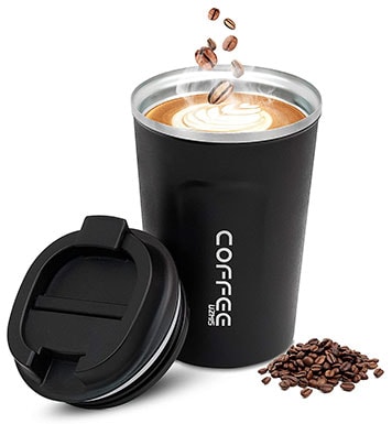 UZMIS Coffee Cup, Stainless Steel Insulated & Reusable Travel Mug