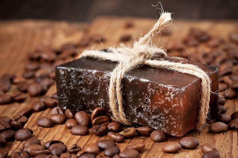 coffee soap with coffee beans