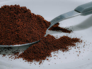 spoonful of ground coffee