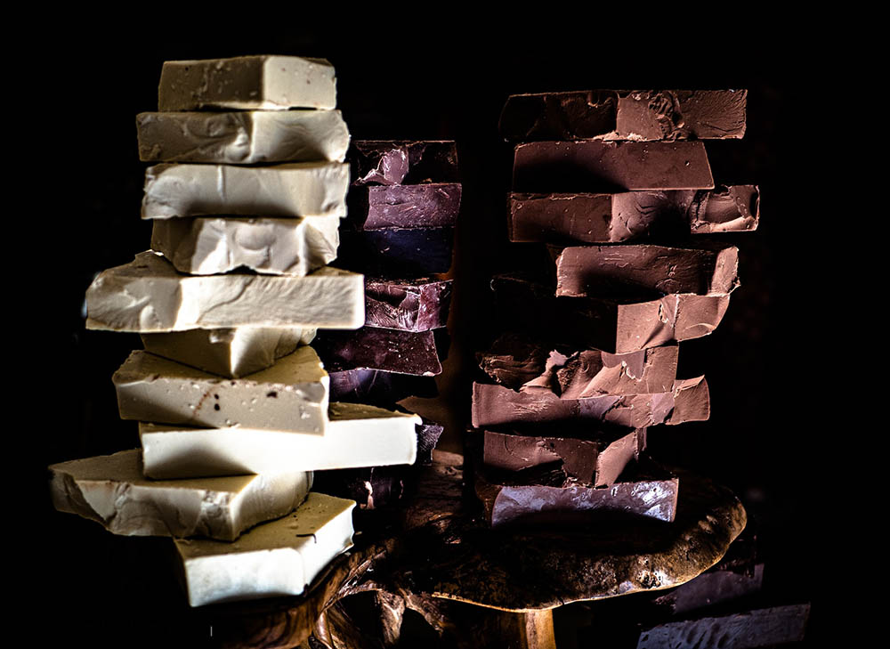 stacks of different chocolate barks