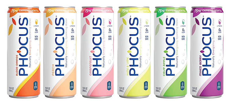 variety of Phocus Caffeinated Sparkling Water
