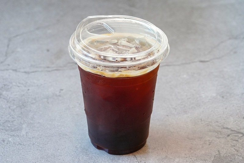 iced americano in a plastic cup
